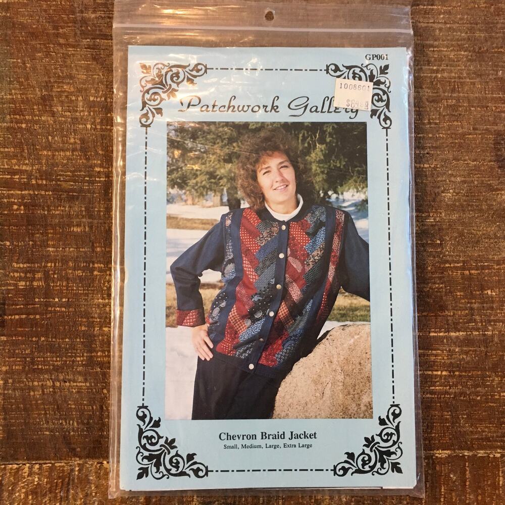Patchwork Gallery Sewing Pattern Arsty Chevron Braid Jacket Scrappy S-XL UNCUT